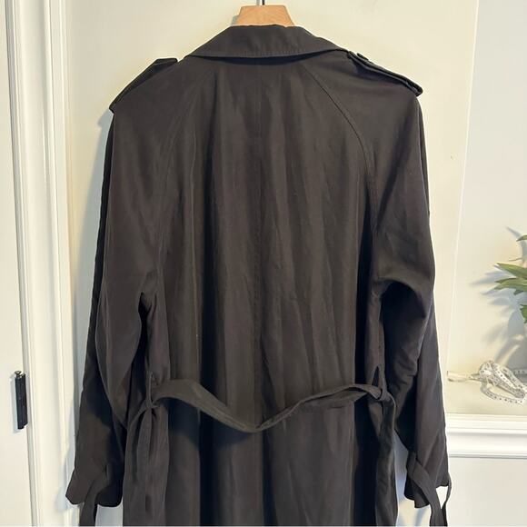 Vintage Calvin Klein Black Faux Suede Coat Jacket Large - Picture 6 of 12